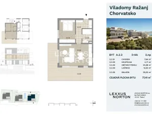 Prodej bytu 2+kk, Ražanj, Chorvatsko, 49 m2