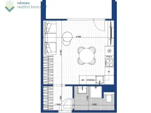 Pronájem bytu 1+kk, Praha - Kamýk, Otradovická, 34 m2