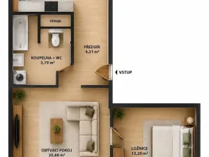 Prodej bytu 2+1, Plzeň, Zábělská, 52 m2