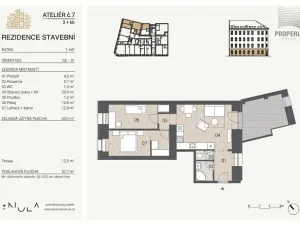 Pronájem bytu 3+kk, Brno, Stavební, 57 m2