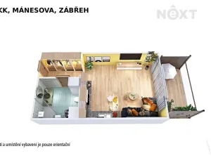 Pronájem bytu 1+kk, Zábřeh, Mánesova, 34 m2