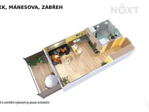 Pronájem bytu 1+kk, Zábřeh, Mánesova, 34 m2