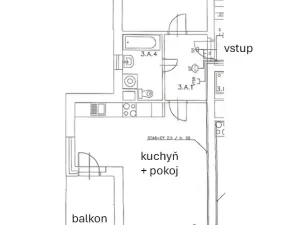 Pronájem bytu 2+kk, Praha - Letňany, Stará náves, 52 m2