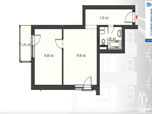 Pronájem bytu 2+kk, Trhové Sviny, Za Pilou, 47 m2