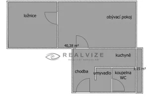 Prodej bytu 2+1, České Velenice, Revoluční, 40 m2