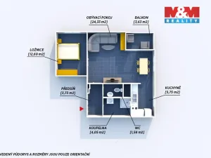 Pronájem bytu 2+kk, Sedlčany, K Cihelně, 56 m2
