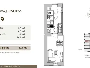 Prodej bytu 1+1, Praha - Žižkov, Seifertova, 33 m2