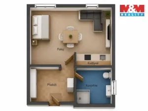 Pronájem bytu 1+kk, Praha - Libeň, Kundratka, 42 m2