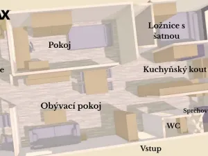Pronájem bytu 3+kk, Pardubice - Polabiny, Lidická, 55 m2