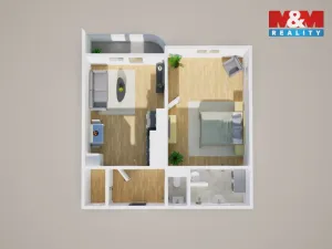 Prodej bytu 1+1, Ústí nad Labem - Klíše, Mezidomí, 47 m2