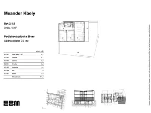 Prodej bytu 3+kk, Praha - Kbely, K Vinoři, 80 m2