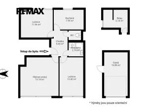 Prodej bytu 3+1, Červený Újezd, U Okálu, 62 m2