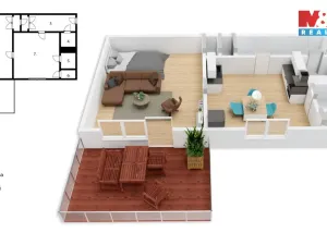 Prodej bytu 1+1, Poděbrady, Komenského, 36 m2