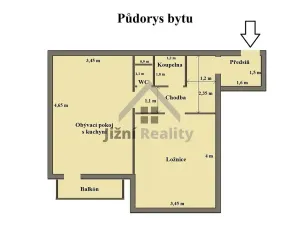 Prodej bytu 2+kk, Vimperk, Mírová, 44 m2