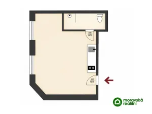Prodej bytu 1+kk, Brno, Viniční, 28 m2