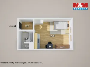 Prodej bytu 1+kk, Teplice - Řetenice, Bratislavská, 21 m2