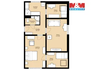 Prodej bytu 4+1, Větřní, Frymburská, 70 m2