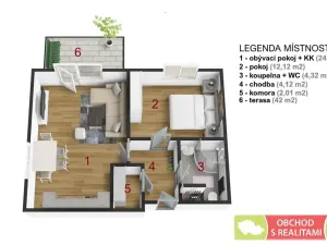 Pronájem bytu 2+kk, Kostelec nad Černými lesy, 50 m2