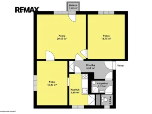 Prodej bytu 3+1, Pečky, Přátelství, 65 m2