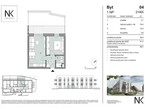 Prodej bytu 2+kk, Třeboň, Na Kopečku, 39 m2