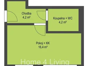 Pronájem bytu 1+kk, Brno, Nad Přehradou, 25 m2