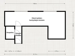 Pronájem bytu 1+kk, Praha - Krč, Antala Staška, 35 m2