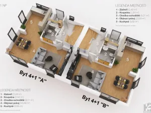 Prodej bytu 4+1, Mnichovo Hradiště, Akátová, 89 m2