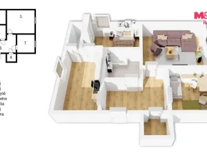 Prodej bytu 3+1, Libež, 72 m2