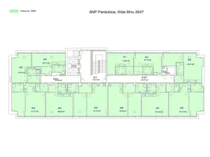 Pronájem bytu 1+kk, Pardubice, třída Míru, 27 m2