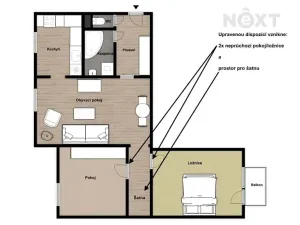 Prodej bytu 3+1, Český Krumlov, Urbinská, 72 m2