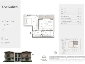Prodej bytu 2+kk, Horoměřice, J. K. Tyla, 43 m2