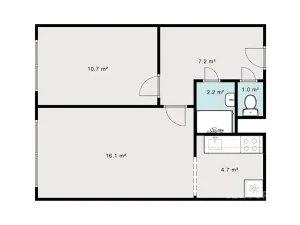 Pronájem bytu 2+kk, Praha - Stodůlky, Böhmova, 45 m2