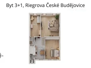 Prodej bytu 3+1, České Budějovice, Riegrova, 89 m2