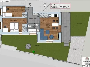 Pronájem bytu 3+kk, Praha - Radotín, Na Výšince, 58 m2