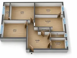 Pronájem bytu 3+1, Zlín, třída Tomáše Bati, 63 m2