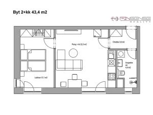 Pronájem bytu 2+kk, Kladno, Pavlisova, 45 m2