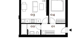 Prodej bytu 2+kk, Praha - Smíchov, Grafická, 34 m2