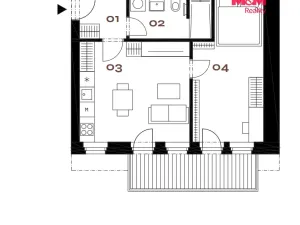 Prodej bytu 2+kk, Praha - Smíchov, Grafická, 44 m2