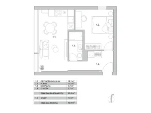 Prodej bytu 2+kk, Praha - Karlín, Nekvasilova, 42 m2