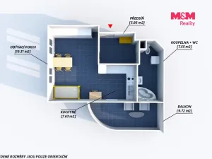 Pronájem bytu 1+kk, Plzeň - Skvrňany, Waltrova, 50 m2