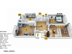 Prodej bytu 3+1, Praha - Holešovice, Veletržní, 114 m2