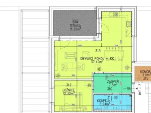 Pronájem bytu 2+kk, Holešov, Pod Hrádkem, 64 m2