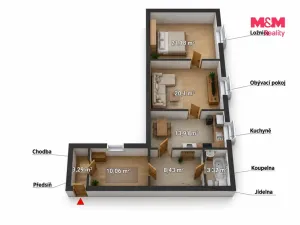Prodej bytu 2+1, Teplá, Klášterní, 88 m2
