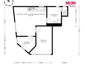 Prodej bytu 2+kk, Milovice, Mírová, 41 m2