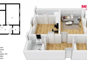 Pronájem bytu 2+kk, Skuteč, Školní, 50 m2