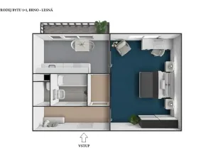 Prodej bytu 1+1, Brno, Nejedlého, 38 m2