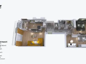 Prodej bytu 3+1, Praha - Žižkov, Ostromečská, 72 m2
