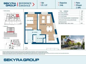 Prodej bytu 2+kk, Praha - Čakovice, Schoellerova, 53 m2