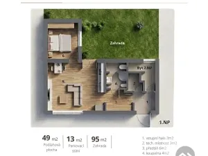 Pronájem bytu 2+kk, Modřice, Bobravská, 59 m2
