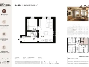 Prodej bytu 2+kk, Praha - Smíchov, Grafická, 35 m2